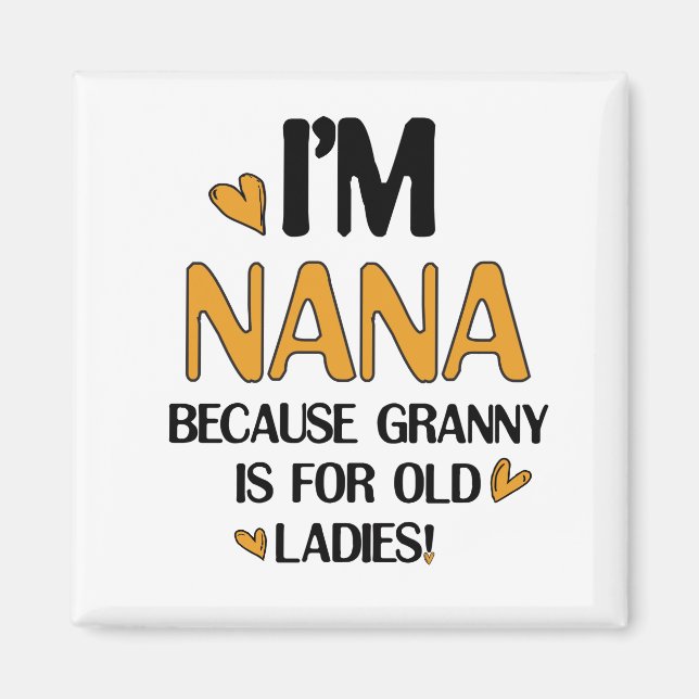 Young Nana Graphic Nana Clipart Design Grandma Art Magnet (Framsidan)