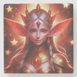 Young Night Elf Girl In Gold Costume Stenunderlägg