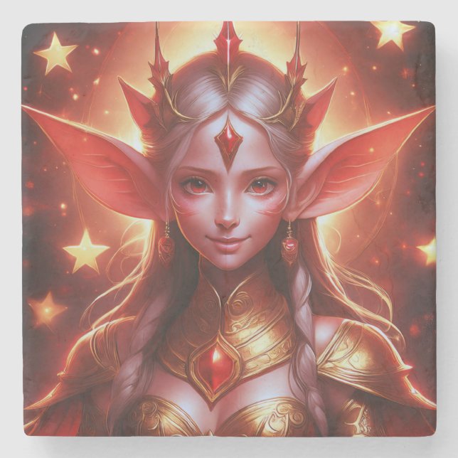 Young Night Elf Girl In Gold Costume Stenunderlägg (Framsidan)