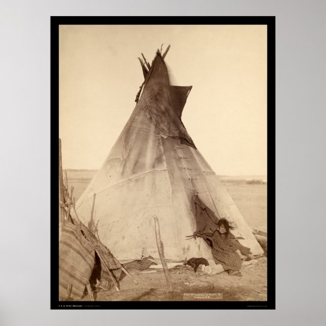 Young Oglala Indian Outside Tipi SD 1891 Poster (Framsidan)