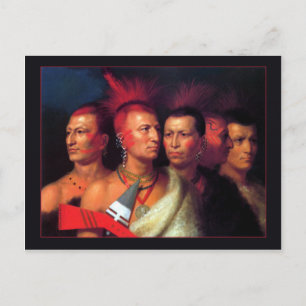 Young Omahaw, Krig Eagle, Little Missouri & Pawnee Vykort