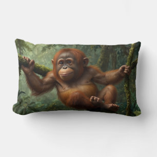 Young Orangutan i en regnskog Lumbarkudde