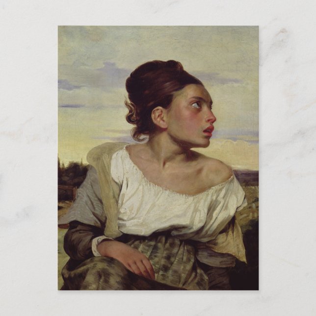 Young Orphan i kyrkogården 1824 Vykort (Framsida)