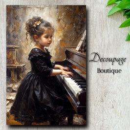 Young Pianist Decoupage