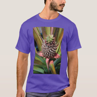 Young pineapple growing under the tropical sun t shirt