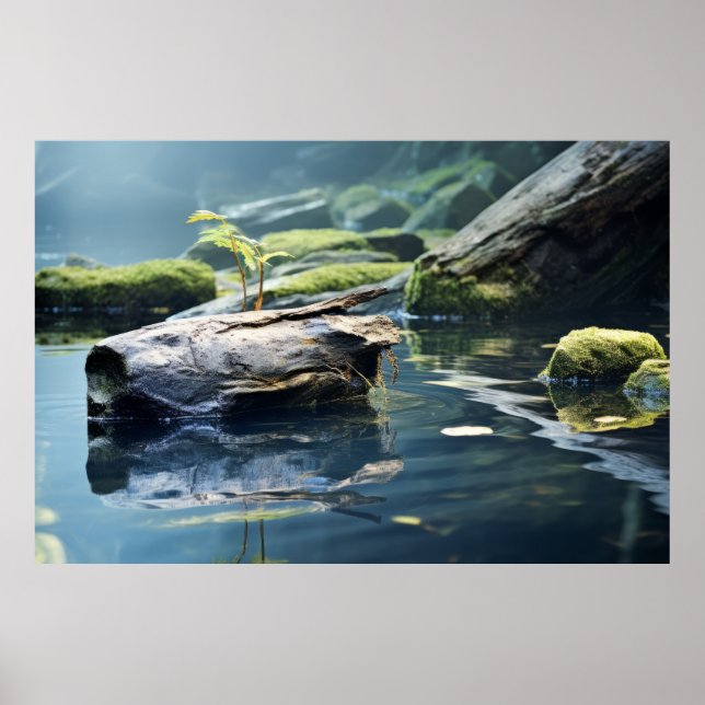 Young Plant Vatten Tranquil fredlig Poster (Framsidan)