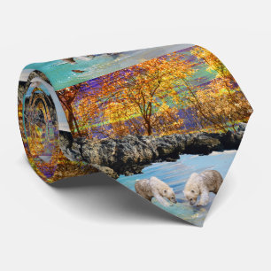 Young Polar Bears Fish, Neck Tie Slips