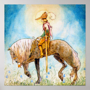 Young Prince på en häst Poster