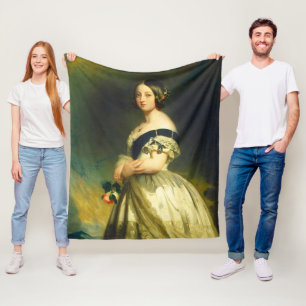 Young Queen Victoria Porträtt Fleecefilt