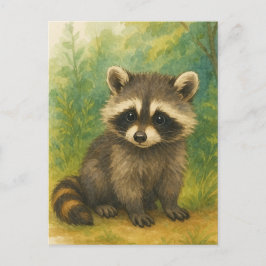 Young Raccoon Baby Vilda djur vykort