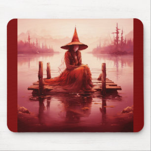 Young Red Witch Sits on Broken Pier Musmatta