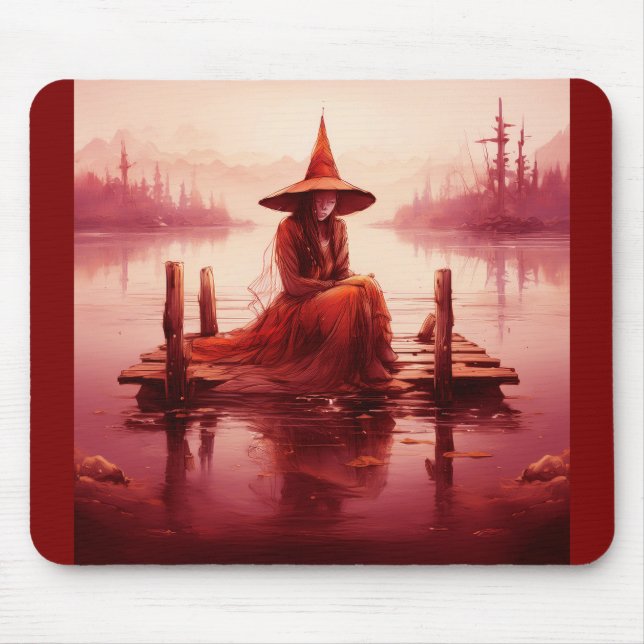 Young Red Witch Sits on Broken Pier Musmatta (Framsidan)