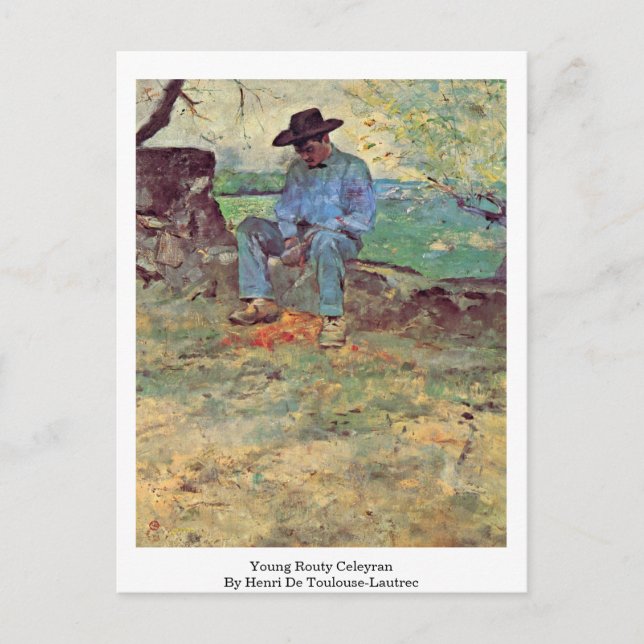 Young Routy Celeyran by Henri De Toulouse-Lautrec Vykort (Framsida)