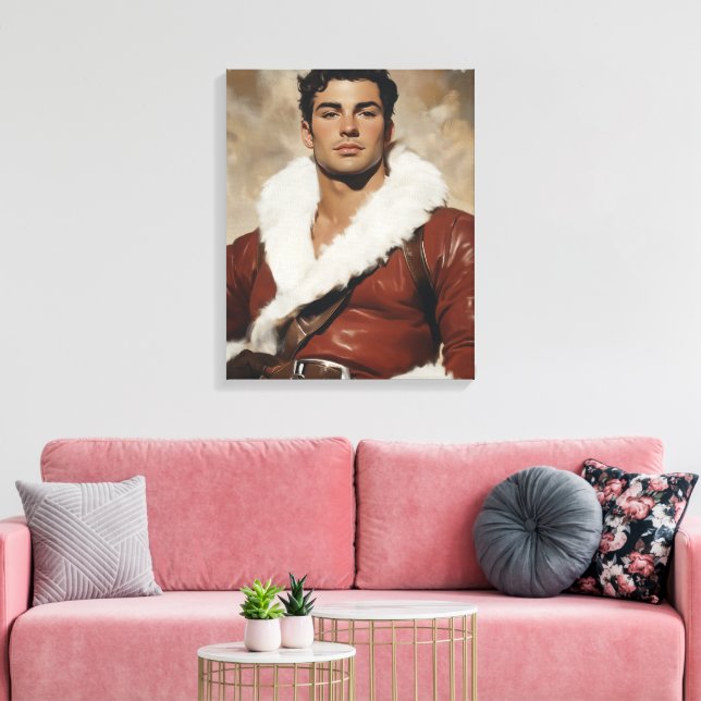 Young Santa - Dash Porträtt under julen Canvastryck (Insitu (Vardagsrum))
