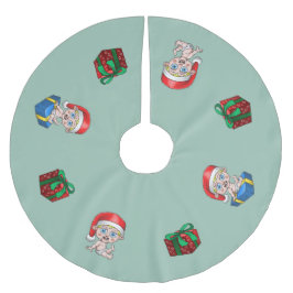 Young Santa Julgransmatta Borstad Polyester