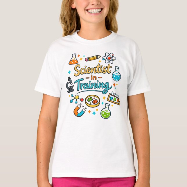 Young Scientist in Training Invitation T Shirt (Framsida)