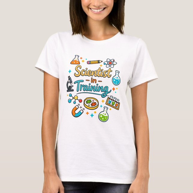 Young Scientist in Training Invitation T Shirt (Framsida)
