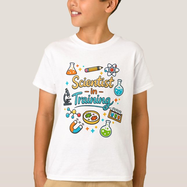 Young Scientist in Training Invitation T Shirt (Framsida)