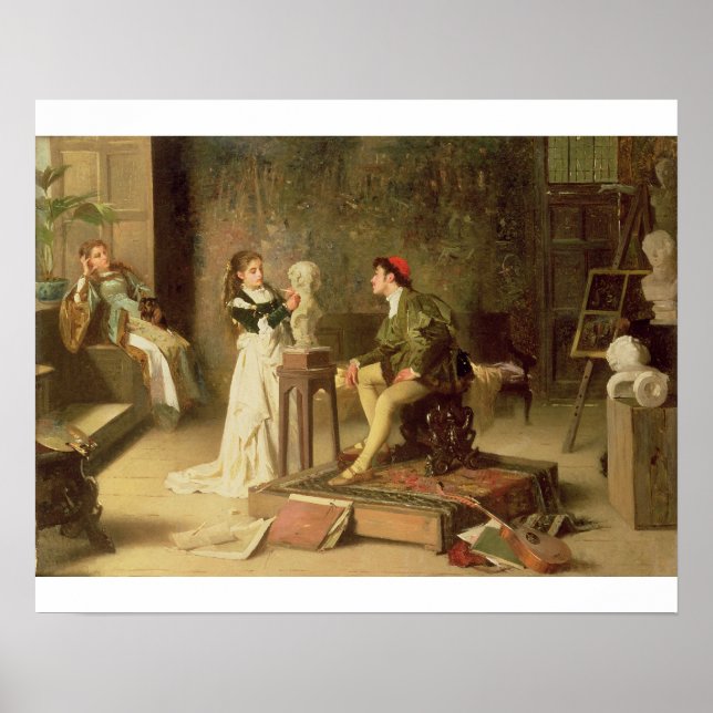 Young Sculptress (olja på canvas) Poster (Framsidan)