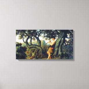 Young Shepherd spelar Flute Canvastryck