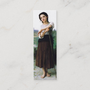 Young Shepherdes Bookmark av William Bouguereau Mini Visitkort