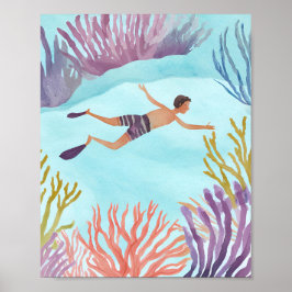 Young snorkler poster