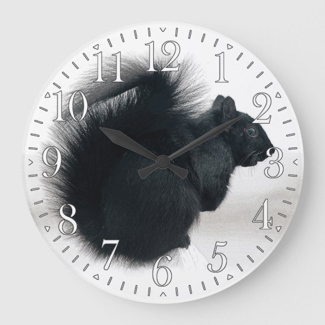 Young Squirrel i Winter Photo Stor Klocka (Framsida)