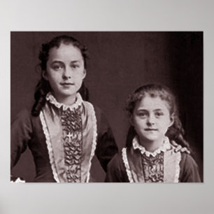 Young St. Therese of Lisieux and syster Celine. Poster