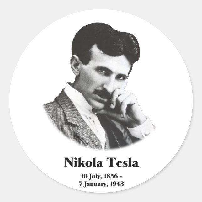 Young Tesla Runt Klistermärke (Framsida)