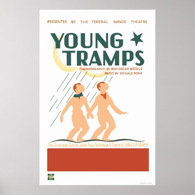 Young Tramps Dance 1936 WPA Poster (Framsidan)