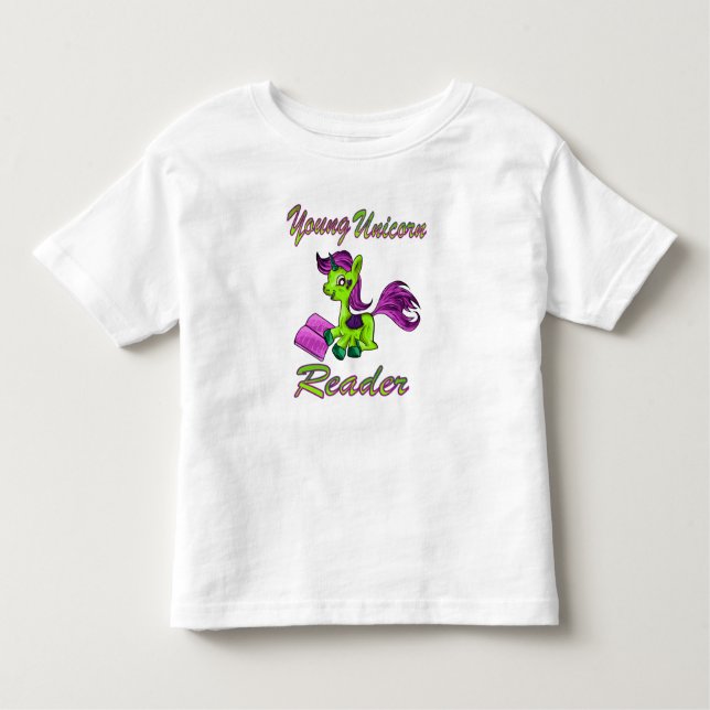 Young Unicorn Reader T Shirt (Framsida)