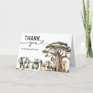 Young Vild Three Safari Birthday Tack Kort