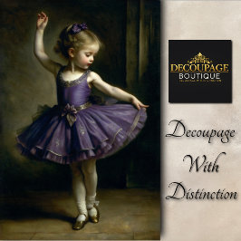 Young Vintage Ballerina in Violet Decoupage