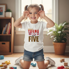 Young Wild and Five Leopard Birthday Toddler Tee