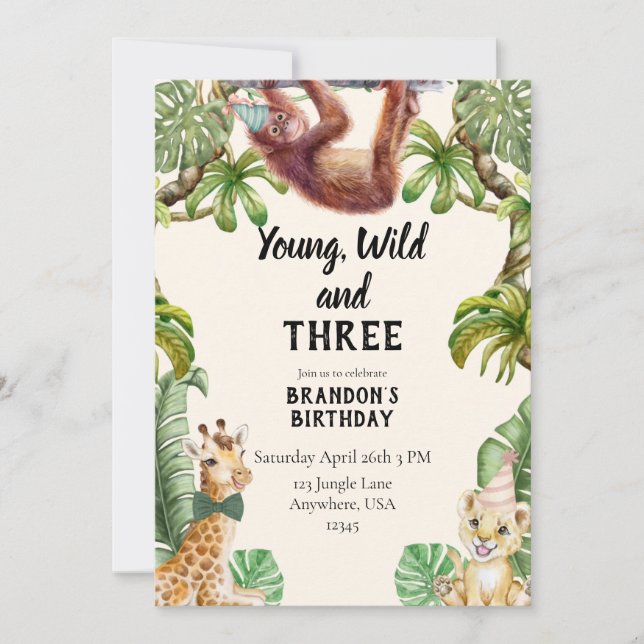 Young, wild and three inbjudningar (Framsida)