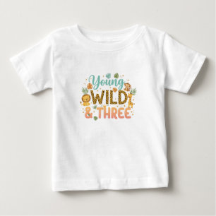 Young Wild & Three - Safari Födelsedag T Shirt
