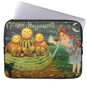 Young Witch's Brew: Pumpkin Manar på Magick Altar Laptop Fodral