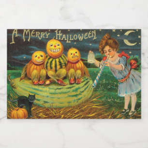 Young Witch's Brew: Pumpkin Manar på Magick Altar Mat Etiketter