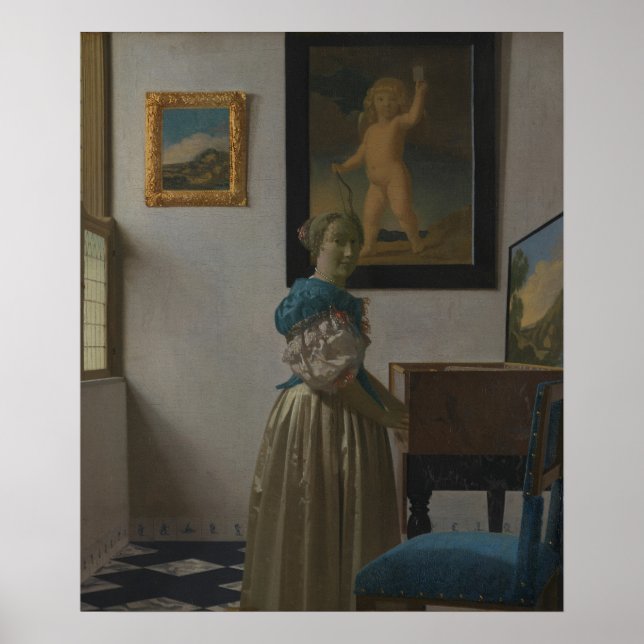 Young Woman at a Virginal - Vermeer Poster (Framsidan)