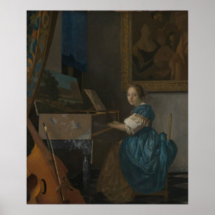 Young Woman at a Virginal - Vermeer Poster