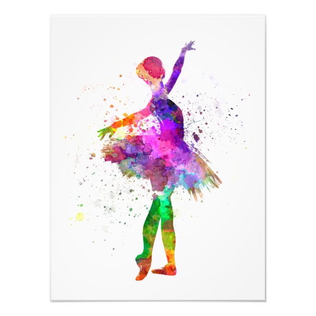 Young woman ballerina ballet dancer dancing with t fototryck (Framsidan)