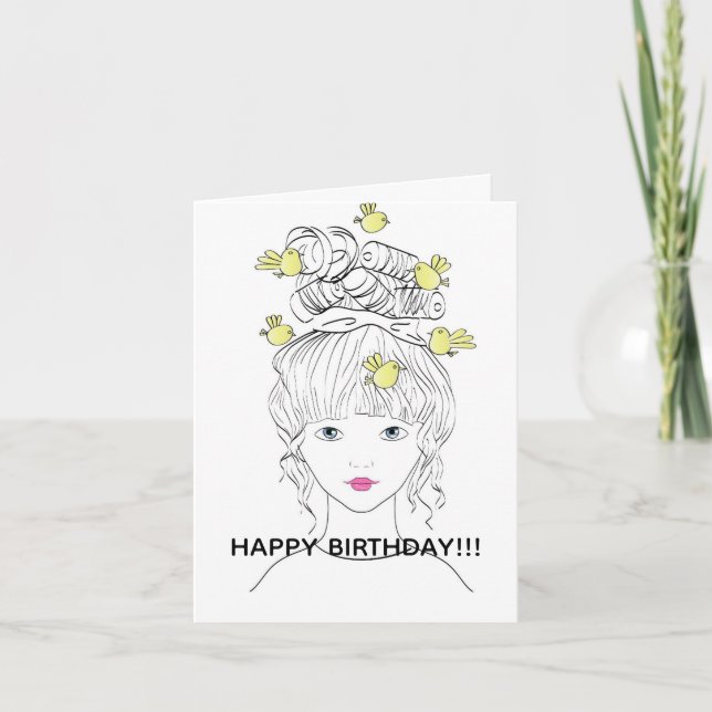 YOUNG WOMAN BIRTHDAY CARD TACK KORT (Framsida)