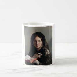 Young Woman Borttappad in Dreams (Läser a Bok) Kaffemugg