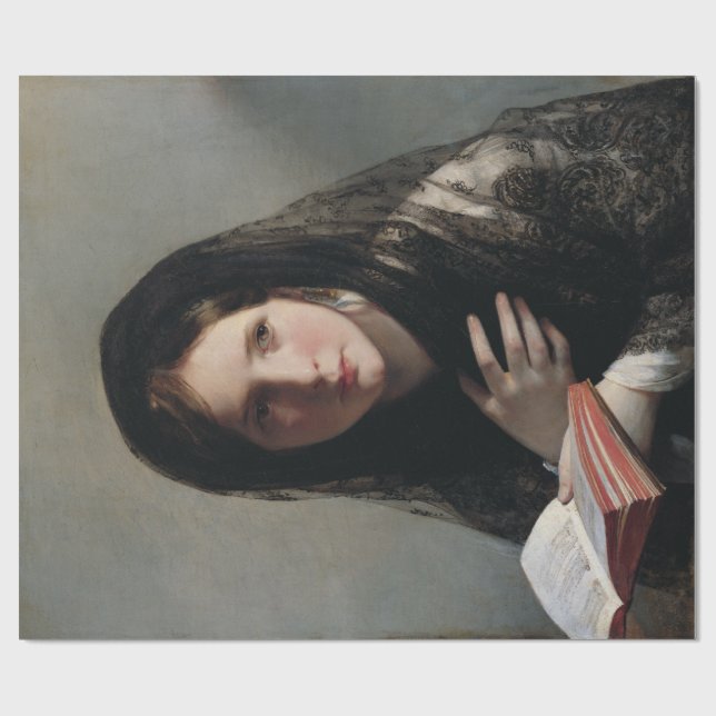 Young Woman Borttappad in Dreams (Läser a Bok) Presentpapper (Platt)