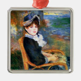 Young Woman från Seashore (av Renoir) Julgransprydnad Metall