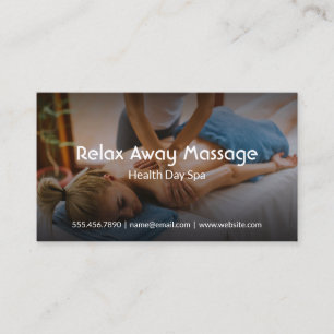 Young Woman Get Shoulder Massage Visitkort
