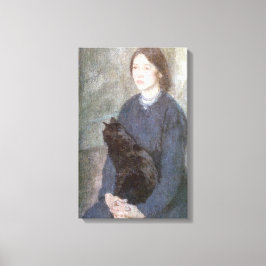 Young Woman Holding a Black Cat (av Gwen John) Canvastryck