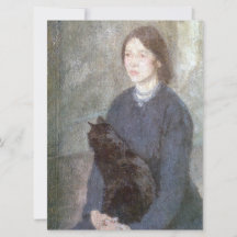 Young Woman Holding a Black Cat (av Gwen John)
