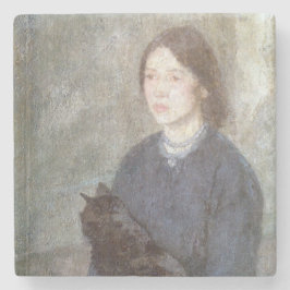 Young Woman Holding a Black Cat (av Gwen John) Stenunderlägg