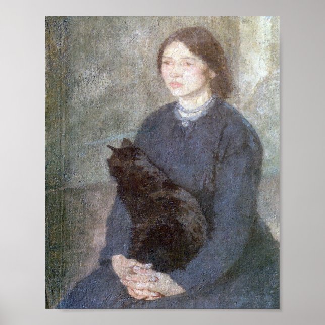Young Woman Holding a Black Cat - Gwen John Poster (Framsidan)